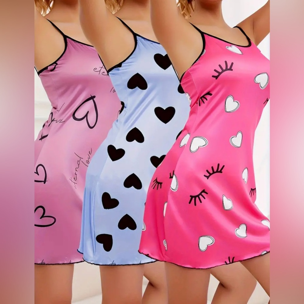 3 Nightgowns with spaghetti straps